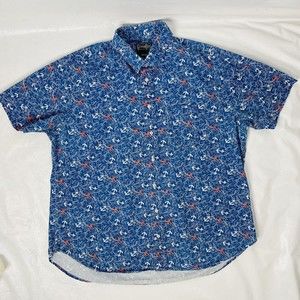 Gitman Bros Size XL Blue Anchors Button Up Shirt